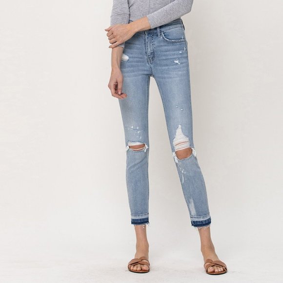Flying Monkey NWT Mid Rise Distressed Crop Skinny Jeans in Beach House - Picture 2 of 7